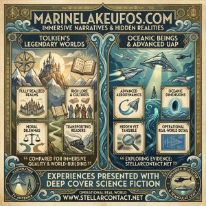 marinelakeufos.com, in my work the comparison some say to Tolkien is not merely about the fantastical elements but also the immersive quality of the narrative.